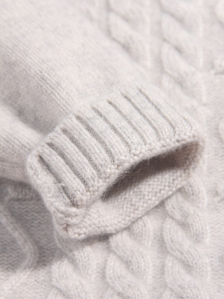 Kids Cable Knit Cashmere Turtleneck Sweater Warm Winter Pullover